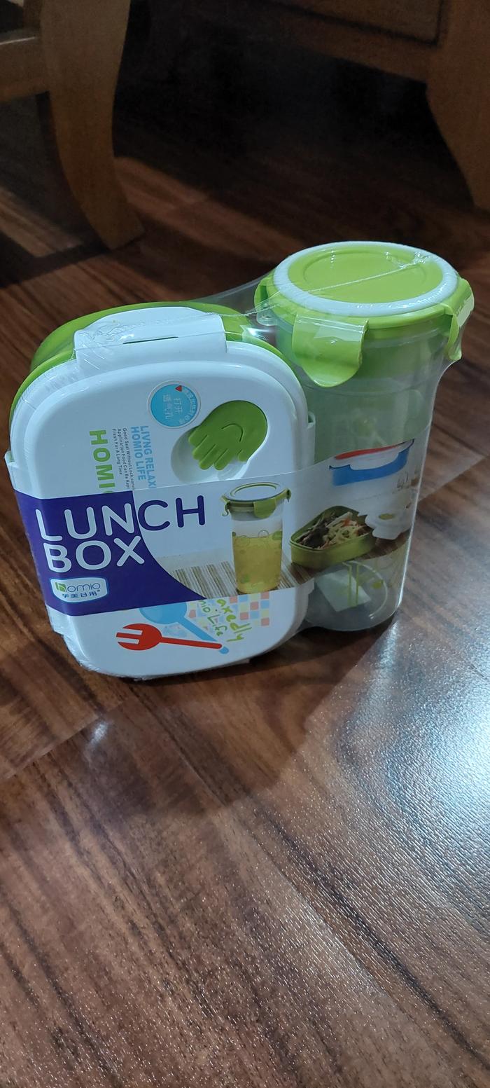 Gambar LUNCHBOX SET PLUS BOTOL MINUM HOMIO KD 9565 KAPASITAS 650ML+950ML BPA - Hijau dari LadaniShop1 undefined Tokopedia