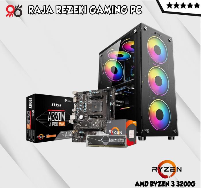 Gaming Pc A320 3200g Ryzen 3200G A520 2x8GB DDR4 512GB SSD MATX Pc