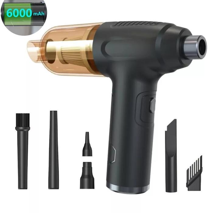 Gambar LETUUP Car Mini Vacuum Cleaner 2in1 Air Duster Blower USB 6000mAh - hitam gold dari HOme PrOduk Online ShOp undefined Tokopedia