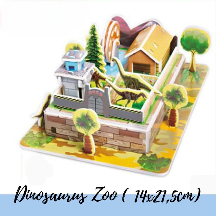 Gambar Mainan Anak Edukasi Puzzle 3D DIY Rumah - Rumahan - Toys Education - DIno zoo dari RoToRo Petshop undefined Tokopedia