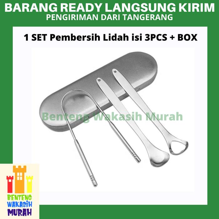 Gambar BOX 1 Set Pembersih Lidah isi 3 Pcs Tongue Cleaner Oral Care Scraper - 1 SET 3PCS+BOX dari Benteng Wakasih Murah undefined Tokopedia