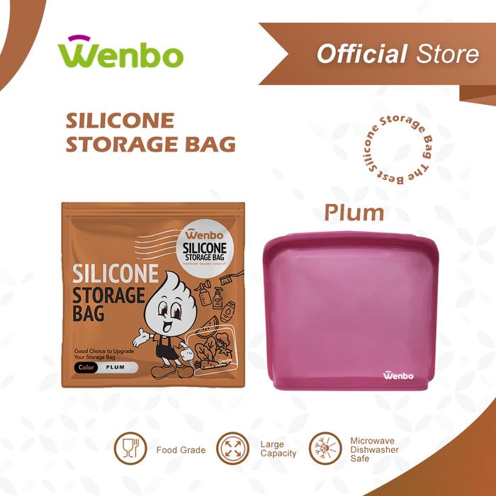 Gambar Wenbo Silicone Storage Bag / Tempat Penyimpanan Silikon ( Food Grade ) - Silicone - Plum dari Wenbo Indonesia undefined Tokopedia