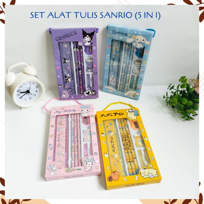 Gambar PAKET ALAT TULIS SANRIO 5 IN1 SET BOX KARAKTER MELODY PURIN CINAMOROLL - CINAMOROLL dari Hello Bear undefined Tokopedia