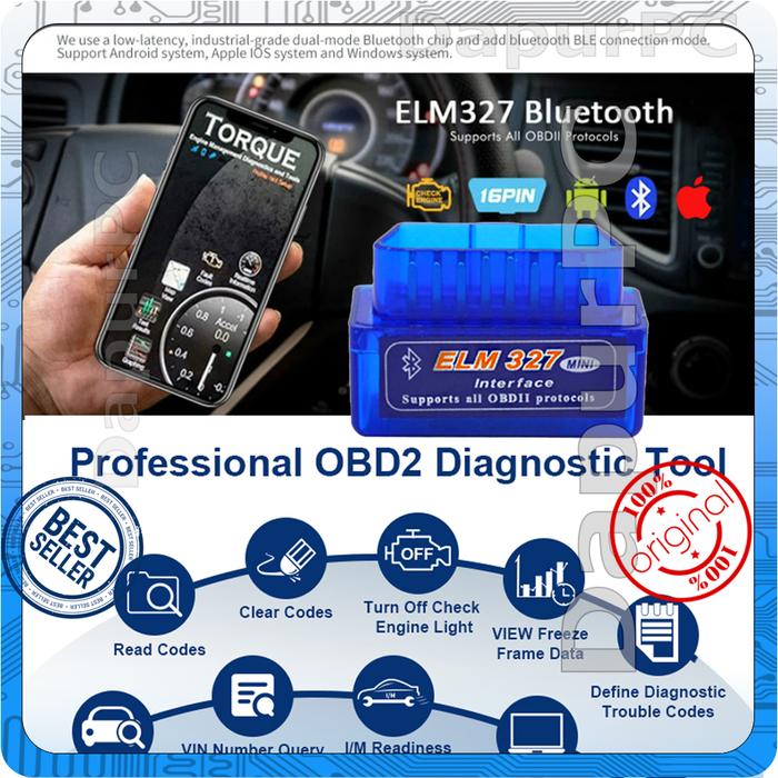 Gambar Automotive Test Tool CarJoy Super MINI ELM327 Bluetooth OBD2 dari dapurpc undefined Tokopedia