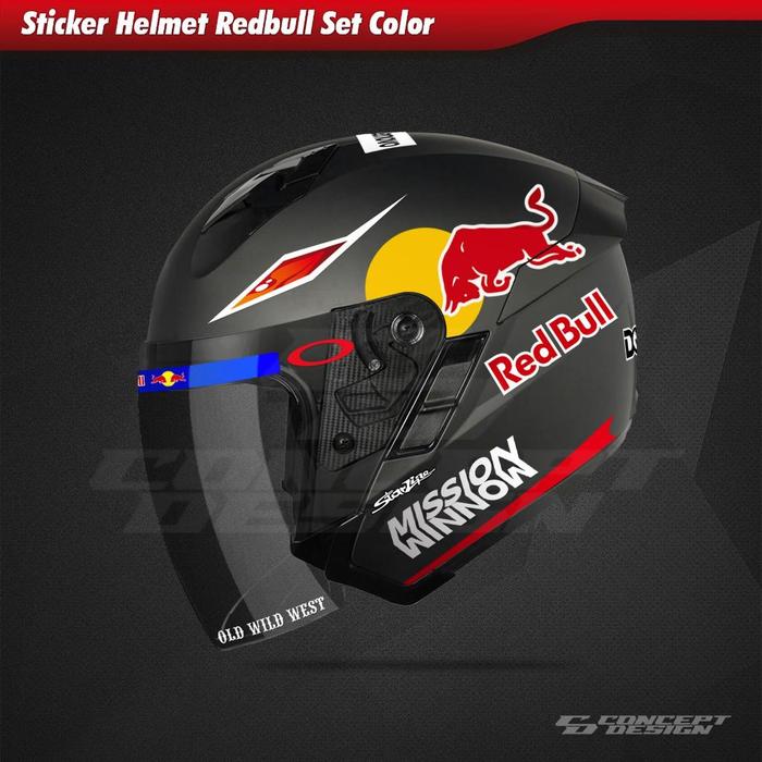 Gambar PD161 Sticker Helmet Redbull Set Color 53 - Hitam dari Rosebeam undefined Tokopedia