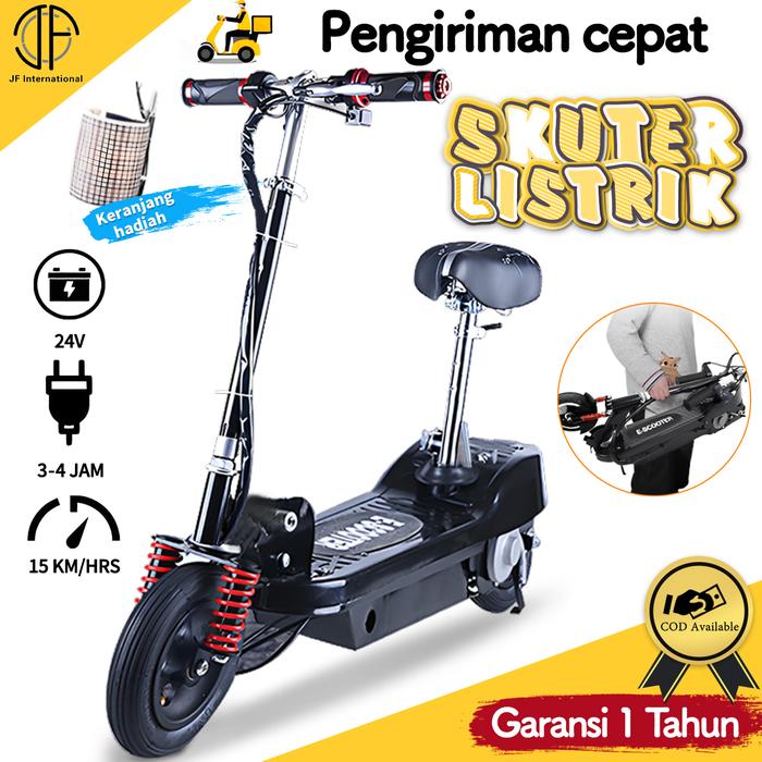 Gambar SKuter Elektrik / Listrik Scooter Electric Portable Lipat - hitam dari JF Internasional undefined Tokopedia