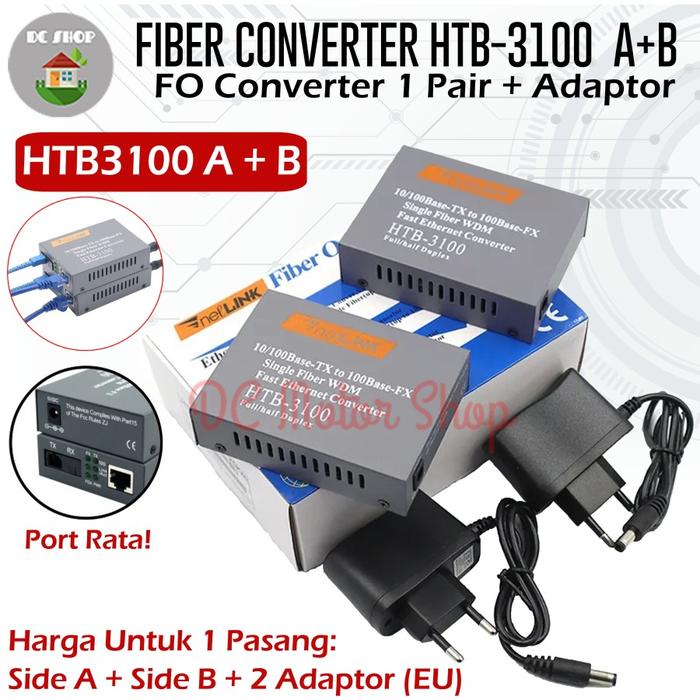 Gambar Media Converter FO - FO Converter Single-Mode 10/100Mbps - Casing +Adaptor dari DC Motor Shop undefined Tokopedia