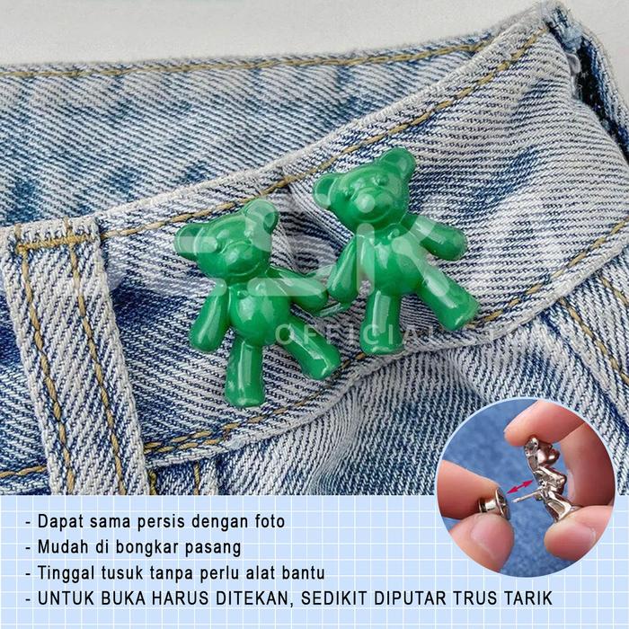 Gambar Kancing kait bear pengecil pinggang celana jeans alat pengait logam - P.T bear green dari numbertwo ID undefined Tokopedia