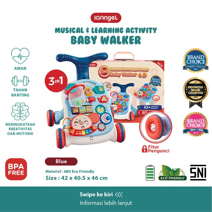 Gambar Push Walker Baby / Alat Bantu Jalan Bayi / Dorongan Bayi / Baby Walker - Blue dari babiesfirst.id undefined Tokopedia