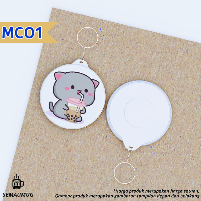 Gambar GANTUNGAN KUNCI MOCHI CAT GANCI BULAT KARTUN LUCU CUSTOM SEMAUMUG - MC 1, 58 MM dari semaumug undefined Tokopedia