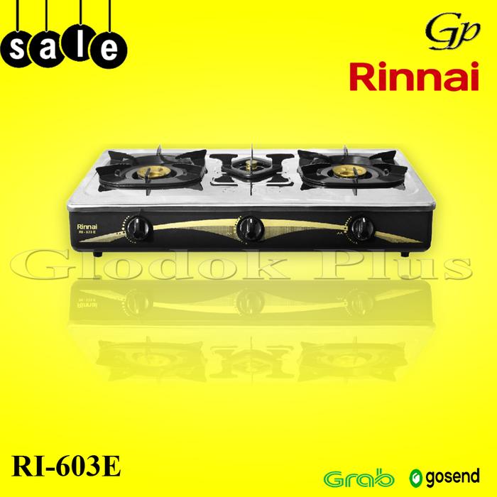 Jual Rinnai RI-603e Kompor Gas 3 Tungku 603 e rinai stainless ri603e -  Jakarta Selatan - Glodok Plus | Tokopedia
