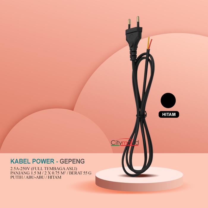 Gambar KABEL POWER / KABEL AC 220V / KABEL BUNTUNG / KABEL LISTRIK - Hitam dari citymall.id undefined Tokopedia