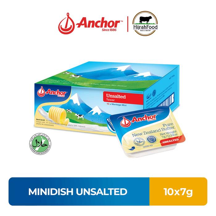 Gambar Anchor Pure New Zealand Butter Minidish (Salted / Unsalted) - 10 x 7gr - Tawar/Unsalted dari Hijrahfood Meatshop undefined Tokopedia