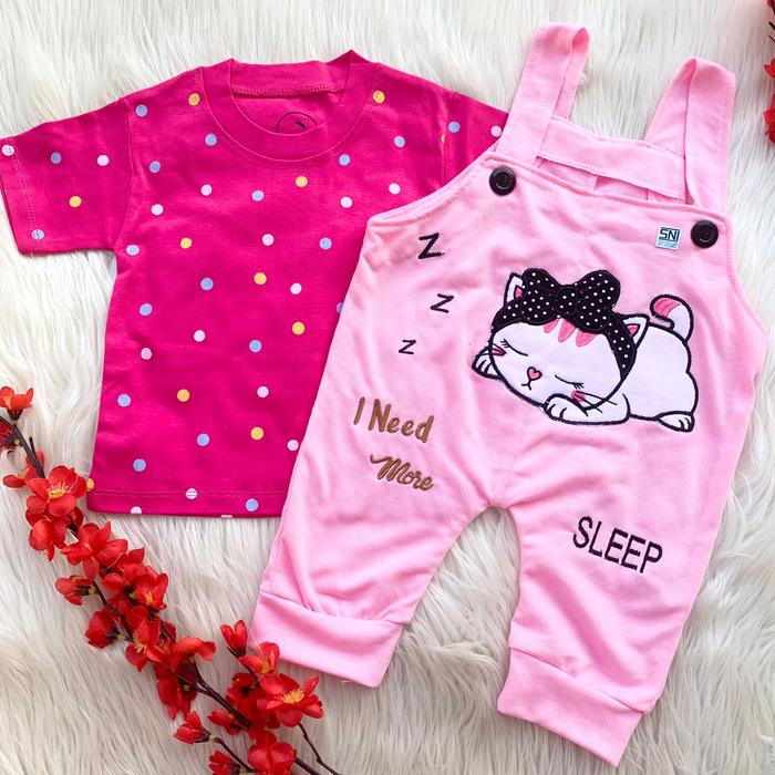 Gambar setelan baju bayi perempuan anak cewek overall untuk pergi ulang tahun - shockingpink, 6-12 bulan dari babyclothingco undefined Tokopedia