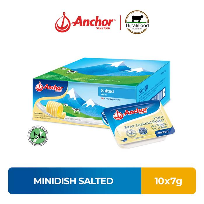 Gambar Anchor Pure New Zealand Butter Minidish (Salted / Unsalted) - 10 x 7gr - Asin/Salted dari Hijrahfood Meatshop undefined Tokopedia