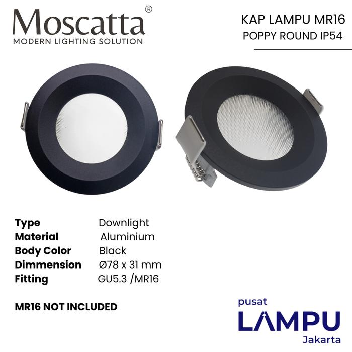 Gambar MOSCATTA Kap Lampu MR16 Inbow Outdoor IP54 Serra Series rumah lampu - Hitam dari Pusat Lampu Jakarta undefined Tokopedia