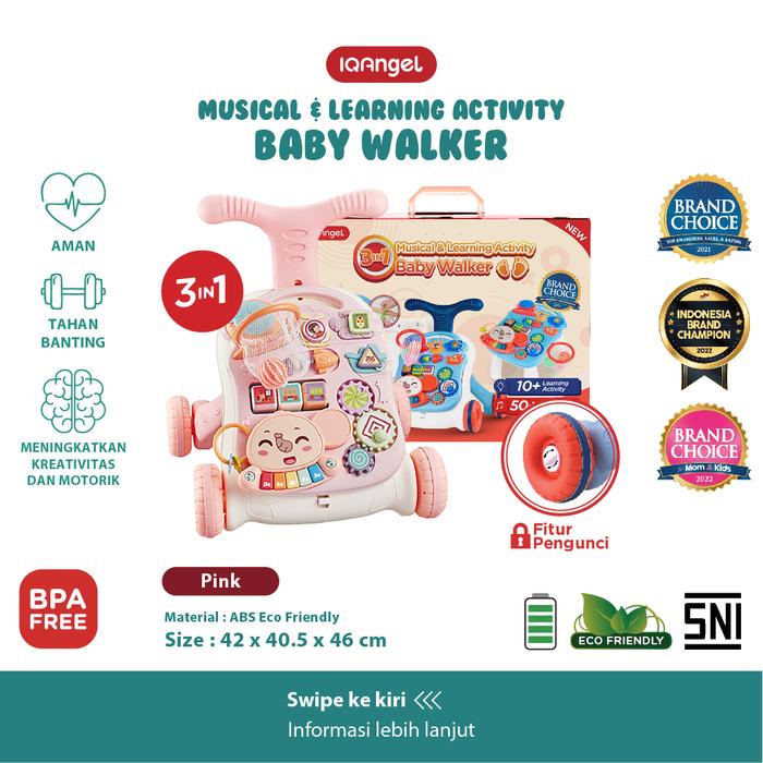 Gambar Push Walker Baby / Alat Bantu Jalan Bayi / Dorongan Bayi / Baby Walker - Pink dari babiesfirst.id Kota Tangerang Tokopedia
