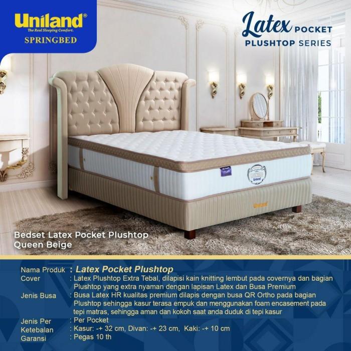 Gambar spring bed uniland 180x200 fullset Latex Pocket Plushtop Series Mewah dari Toko Baru Mebel undefined Tokopedia