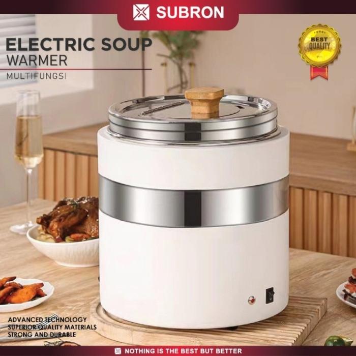 Gambar SUBRON Electric Soup Warmer ESW-11 Liter Soup Kettle Pemanas Kuah Sop - WHITE dari Calvin Kitchen undefined Tokopedia
