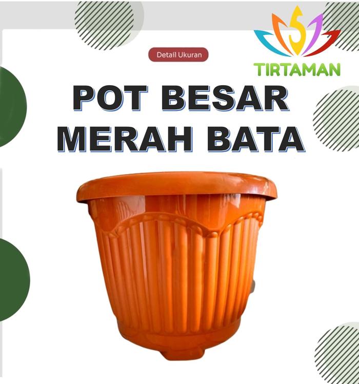 Gambar Pot Tanaman Besar / Pot Plastik Besar - Merah Bata, 30 cm dari TIRTAMAN undefined Tokopedia