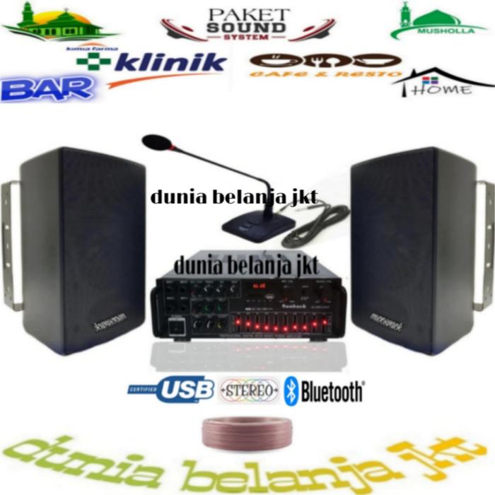 Jual paket audio sound system speaker inch amplifier mic meja