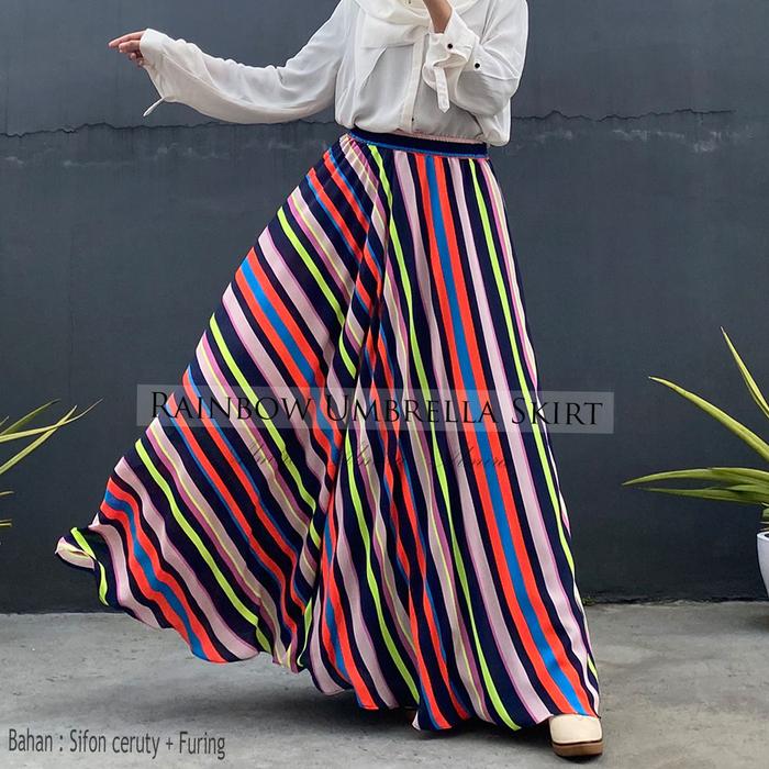 Gambar Rok Panjang Wanita Payung Muslimah Zafira Umbrella Skirt - Neon dari Griya Almira Hijab9097 undefined Tokopedia