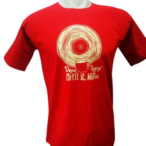 Gambar T-SHIRT PREMIUM SIMBOL KASET CD DAN SECANGKIR KOPI - Merah, M dari Delariza undefined Tokopedia