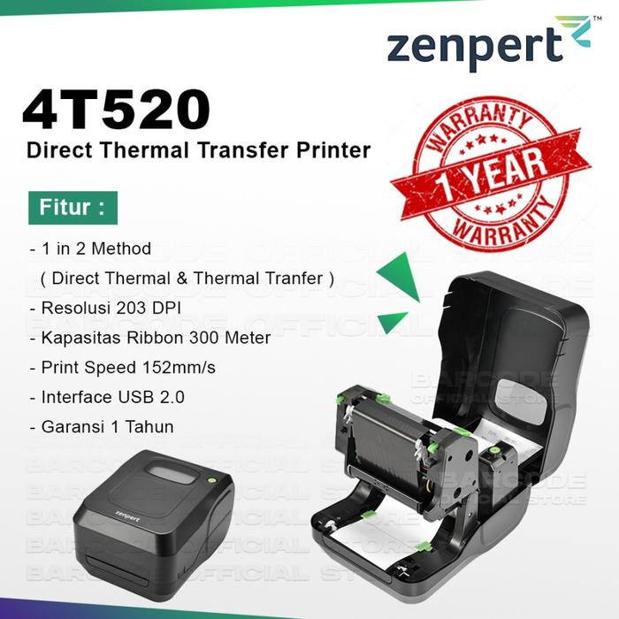 Gambar Printer Barcode GPrinter GP-1224T Cetak Label Pengiriman E-Commerce - Zenpert 4T520 dari Barcode Store Solutions undefined Tokopedia