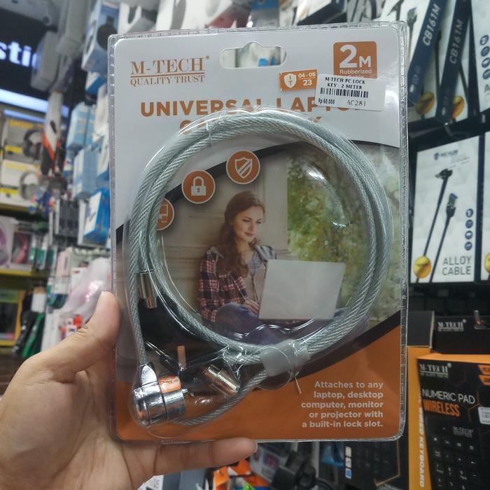 Gambar M-tech kunci pengaman laptop notebook universal cable lock key and pin - KEY 2M dari Click & Go Tokopedia undefined Tokopedia