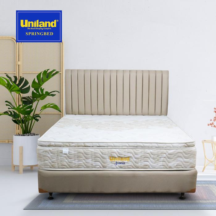 Gambar Uniland Springbed Scania Pillowtop - Spring Bed Full Set Grey 120x200 - Cream dari Uniland Springbed Makassar undefined Tokopedia