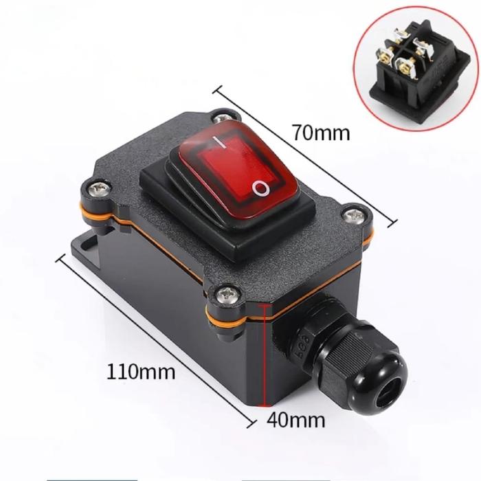 Gambar Saklar Waterproof Switch On Off Anti Air Hujan Sakelar Outdoor 30A - 1 Lubang dari SahabatJaya1_NEW undefined Tokopedia
