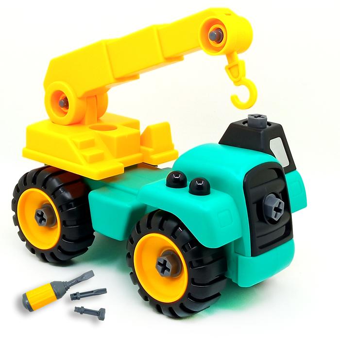 Gambar Toy Addict DIY Mobil Konstruksi dengan Skrup Mainan Anak Laki - Crane, Tosca dari Grandia Shop undefined Tokopedia