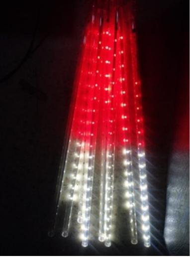 Gambar Lampu Meteor LED SMD Rainbow Meteor Hujan 1Set 10Batang 50CM RGB - 8 MERAH PUTIH dari HALOLITE undefined Tokopedia