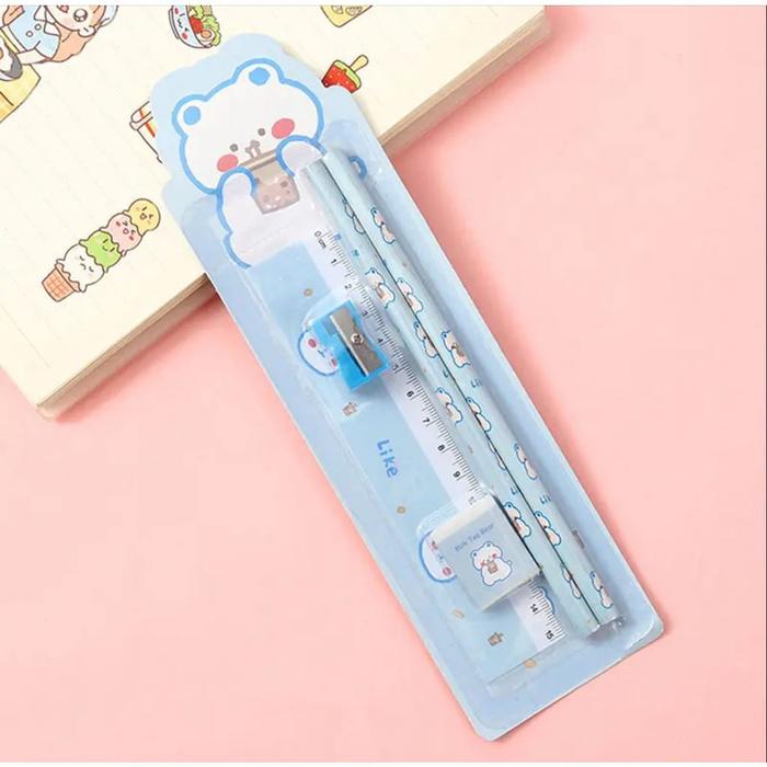Gambar ES - Set Alat Tulis Karakter Lucu 5in1 Stationery Set 5in1 Karakter - Milk Bear dari Xtramart001 undefined Tokopedia