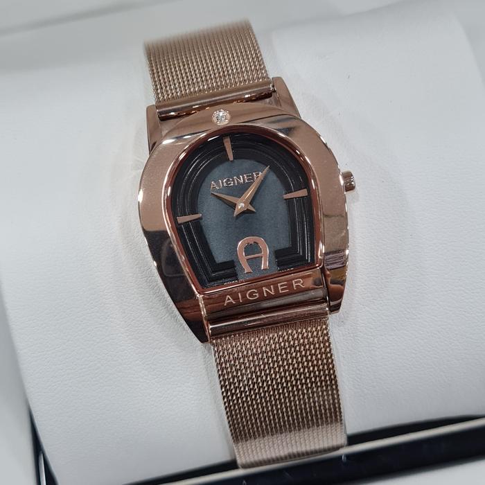 Jam Tangan Wanita Aigner Varese A48600 Stainless Steel Rosegold Black