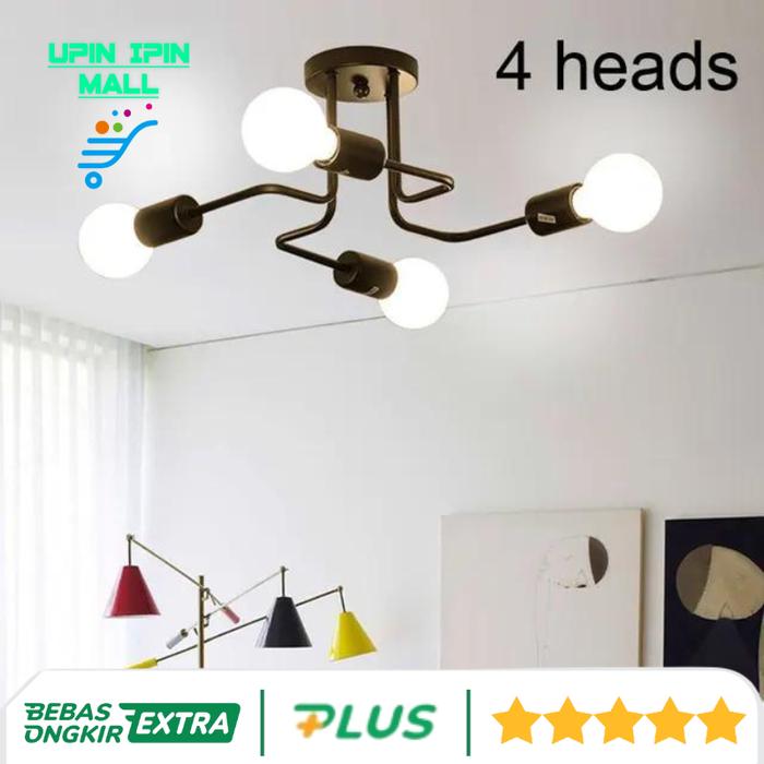Gambar Fitting Lampu Plafon Fitting Lampu LED Dekorasi Minimalis Retro Nordic - Cabang 4 dari Upin Ipin Mall undefined Tokopedia