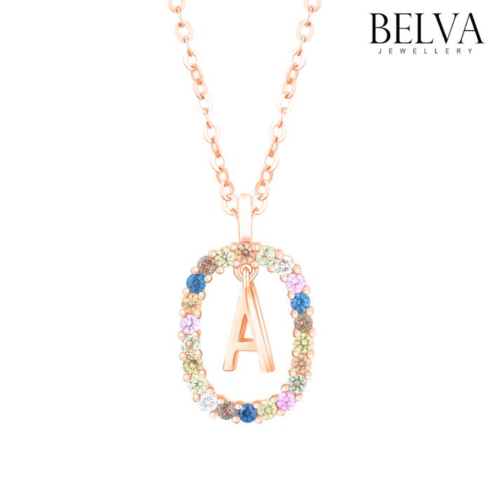 Gambar Kalung Berlian Inisial A - Kalung Huruf Sapphire - BANKAU02207 - Rose Gold dari Belva Jewellery Online Kota Administrasi Jakarta Barat Tokopedia