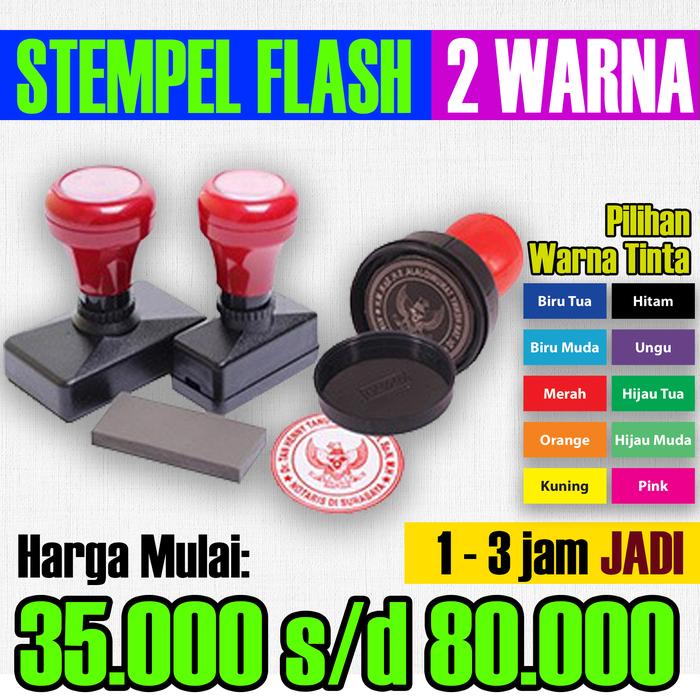 Gambar STEMPEL FLASH 2 WARNA - Bulat dia.25mm dari Ready Printing_NEW undefined Tokopedia
