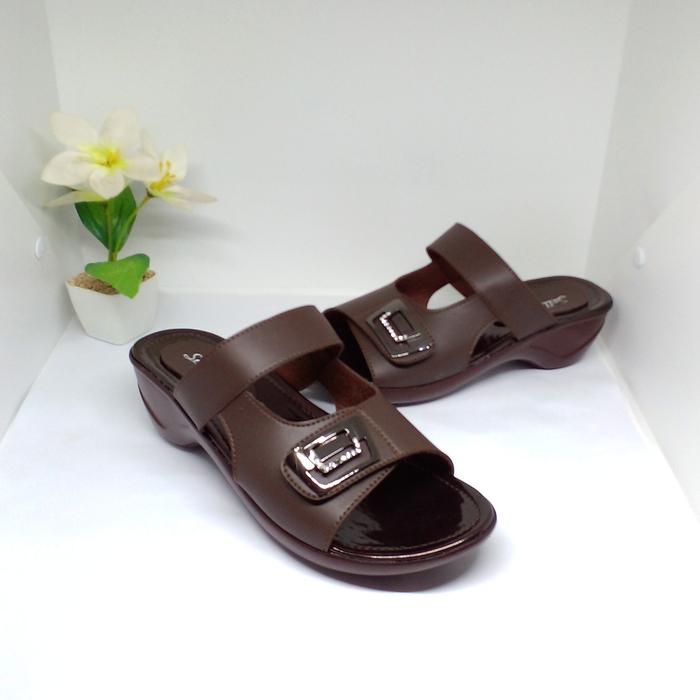 Gambar Wedges Wanita Premium Casual Formal - Sandal Sepatu Wedges Pesta Azr - Cokelat, 36 dari Hellyolshop_NEW undefined Tokopedia