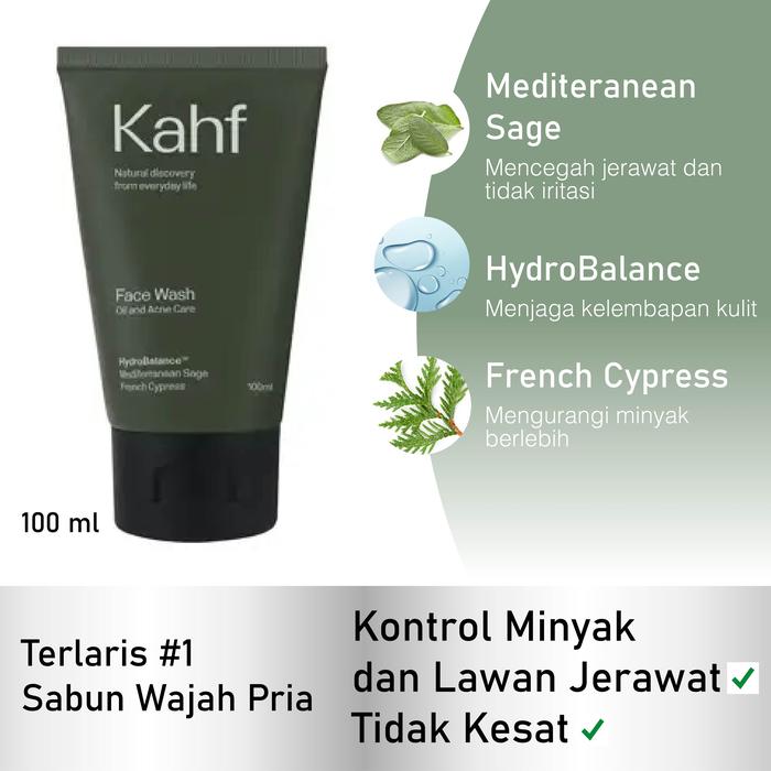 Gambar Sabun Muka Cowo buat Kulit Berminyak & Berjerawat. Kahf Face Wash Pria dari Barber Shop Malang - Plontos undefined Tokopedia