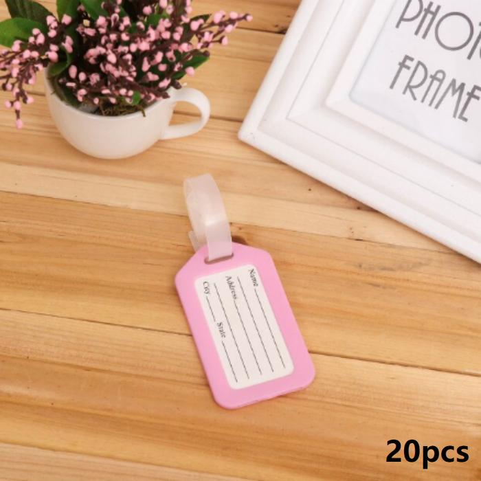 Gambar 20pcs Luggage Tag / Travel Name Tag / Gantungan Nama Koper / Bag Tag - Merah Muda dari Penny-Y undefined Tokopedia