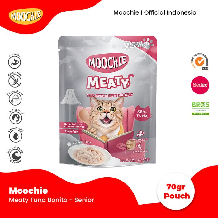 Gambar Moochie Meaty Series For Adult 70 gr Pouch Makanan Kucing Basah Import - SeniorTunaBonit dari Moochie Official Store undefined Tokopedia