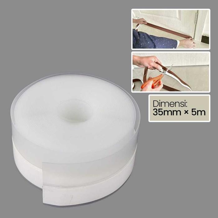 Gambar Lakban Seal Perekat Lubang Daun Pintu 5 M Rubber Sealing Strip Door - 35mm x 5m dari Nbxshop Store undefined Tokopedia