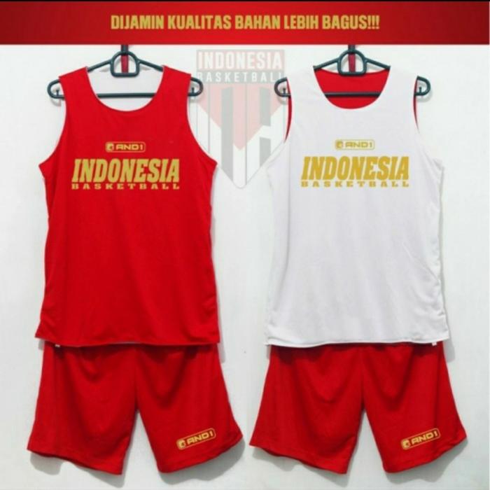 Gambar Jersey Basket AND1 INDONESIA / TIMNAS / Reversible / Bolak-balik - Merah-Putih, XS dari HYT sport Store ID undefined Tokopedia