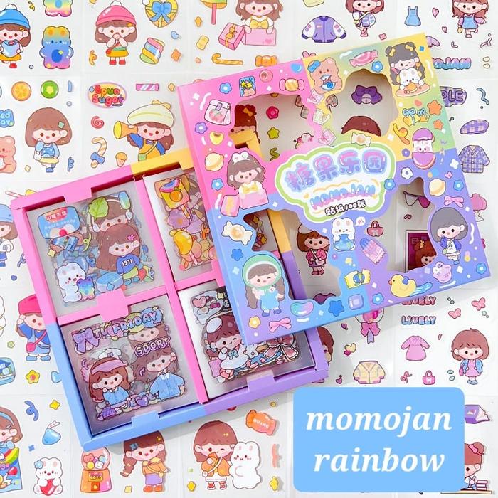 Gambar STICKER MOMO STIKER TRANSPARAN HOLOGRAM GLITER WASHI TAPE KOREA KAWAII - MOMOJAN RAINBOW dari milanberry undefined Tokopedia