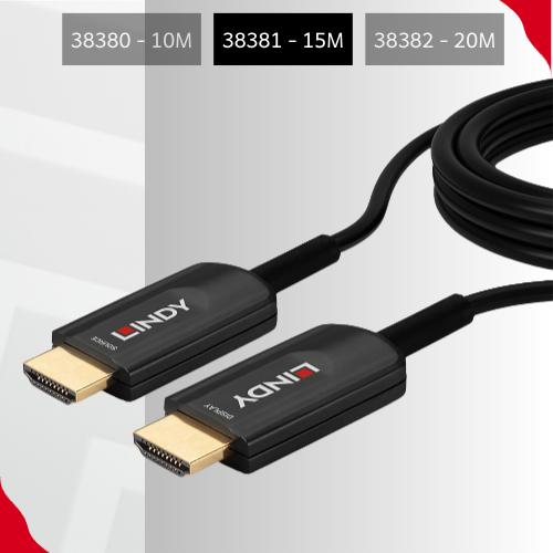 LINDY 38381 Fibre Optic Hybrid Kabel, Ultra High Speed HDMI 8K60, 15m   AOC  Kabel fü