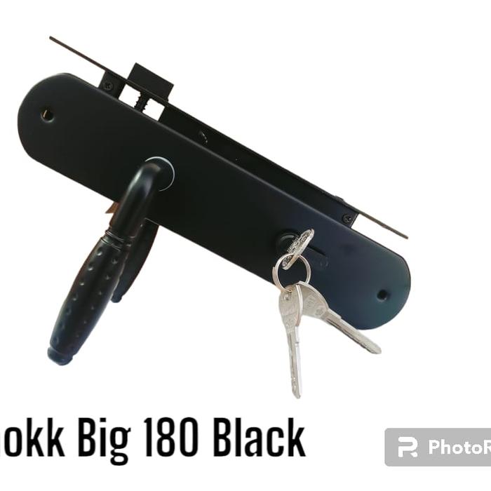 Gambar kunci pintu hitam set handle pintu besar 25cm full black KNOKK - 180 Hitam dari lita teknik undefined Tokopedia