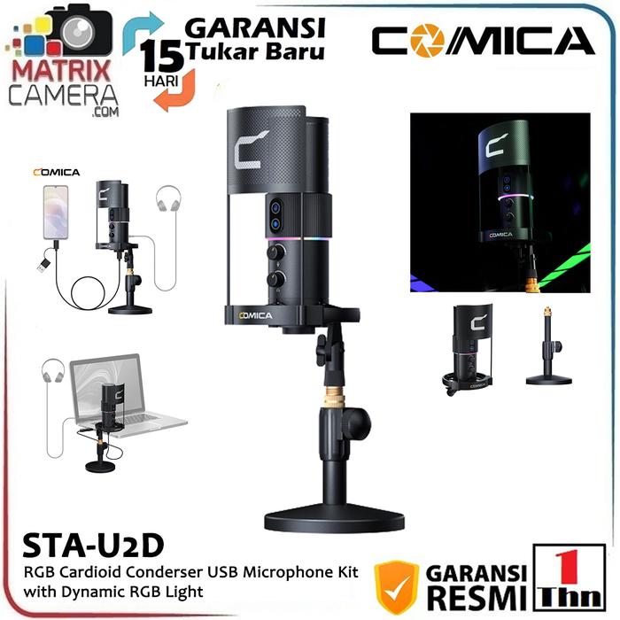 Promo COMICA STA-U2D RGB Cardioid Condenser USB Microphone Kit Cicil 0% ...