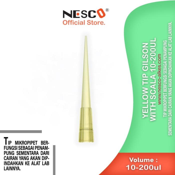 Gambar NESCO - Micropipette White / Yellow / Blue Tip | Mikropipet Tip Gilson - Yellow Tip dari INTI MEDIKA STORE undefined Tokopedia