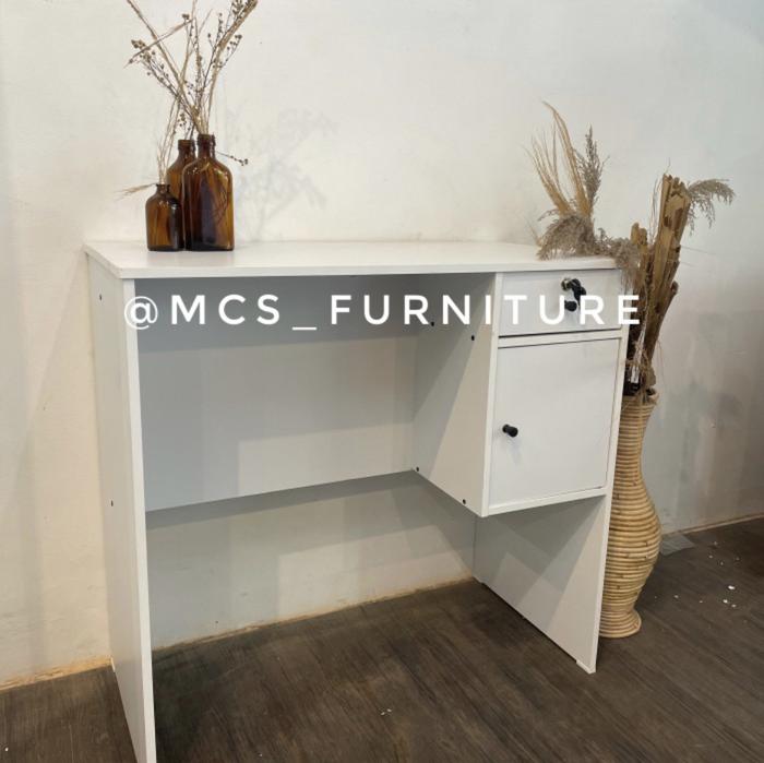 Gambar Meja Belajar Kantor Kos - Kosan Mebel Furniture Semarang - Meja Sj White, Smg Rkit Cht DL dari Mebel Semarang MCS Furniture undefined Tokopedia